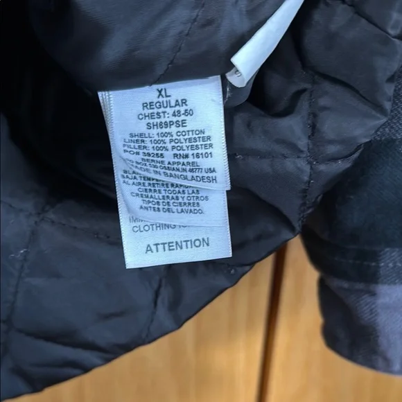 Black and Gray Plaid Shirt Jacket - Picture 3 of 5